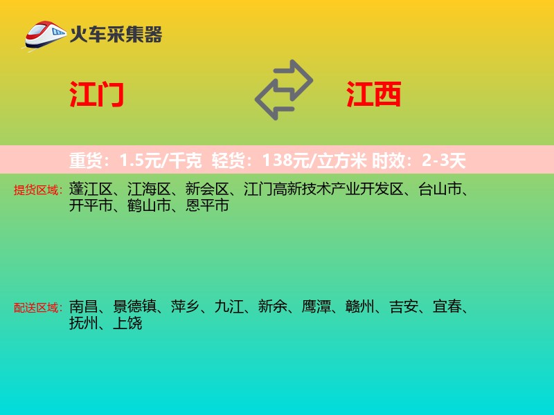 江门到江西物流专线