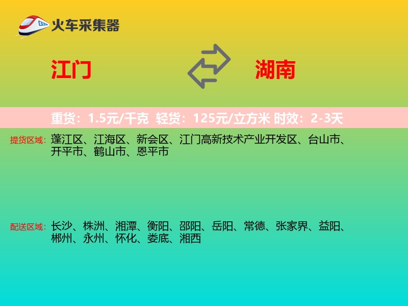 江门到湖南轿车托运