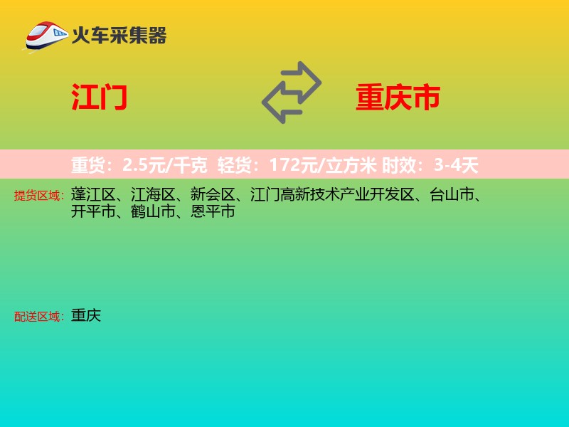 江门到重庆市轿车托运