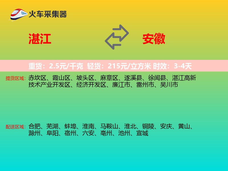 湛江到安徽物流专线