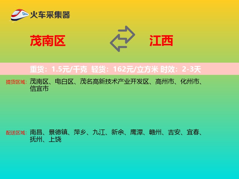 茂南区到江西物流专线