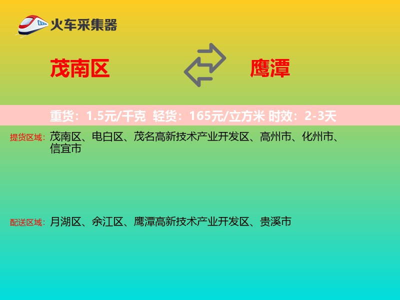茂南区到鹰潭物流专线