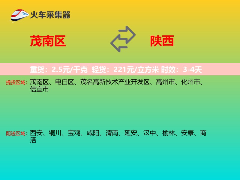 茂南区到陕西长途搬家