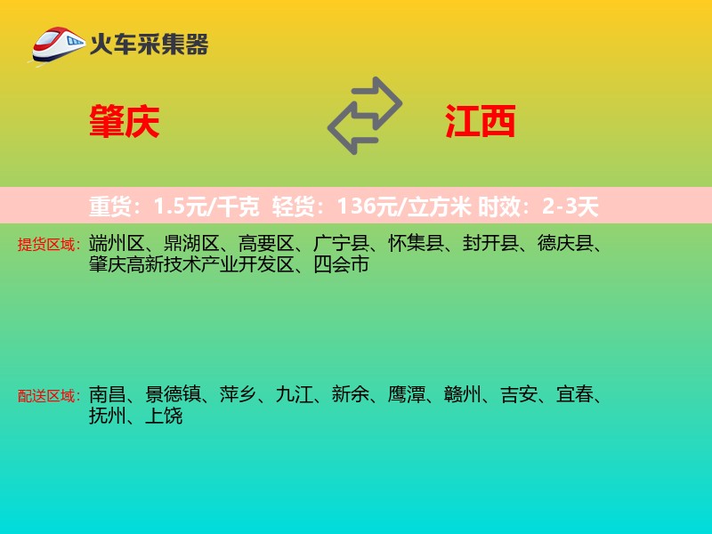 肇庆到江西轿车托运