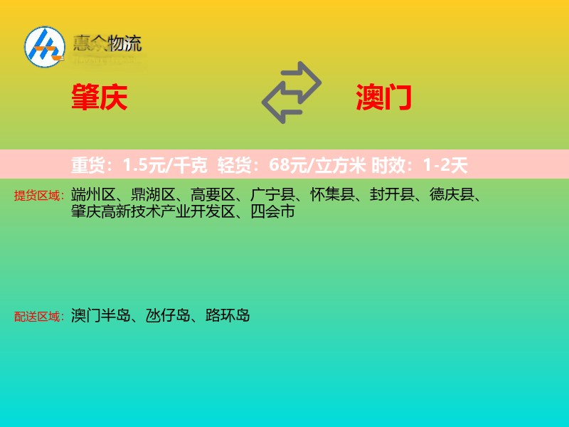 肇庆到澳门轿车托运
