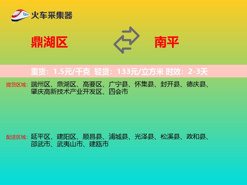 鼎湖区到南平物流专线