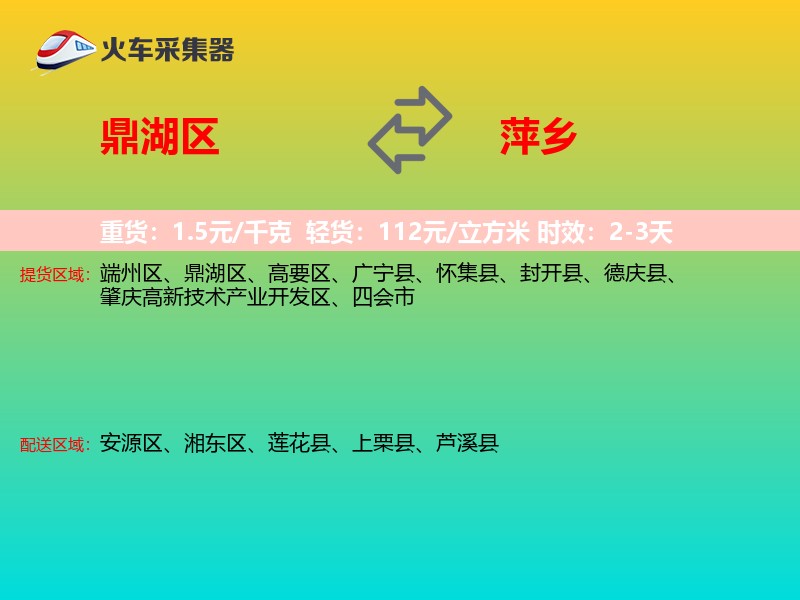 鼎湖区到萍乡物流专线