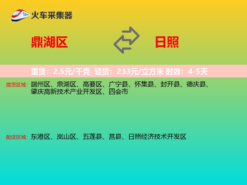 鼎湖区到日照物流专线
