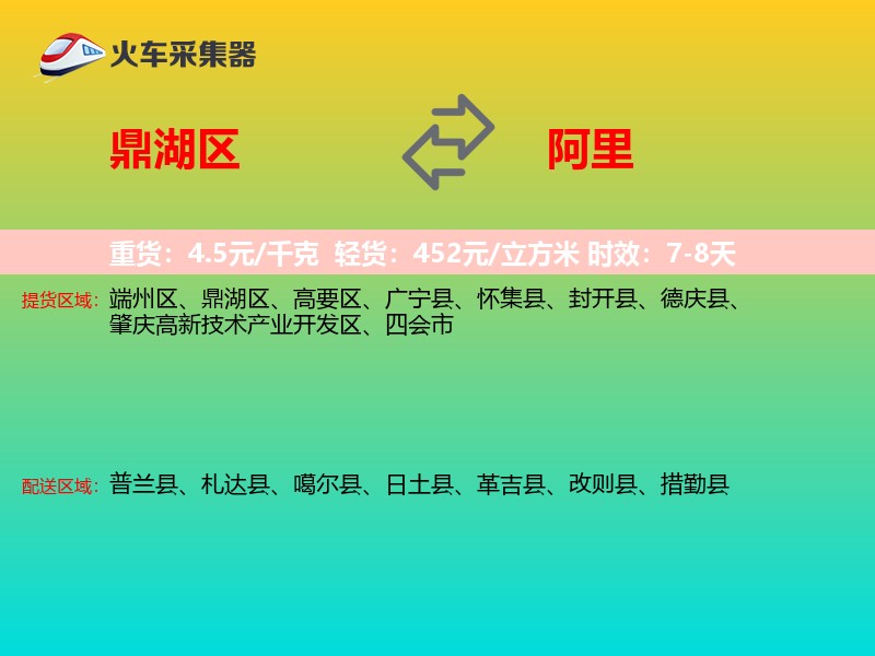 鼎湖区到阿里物流专线