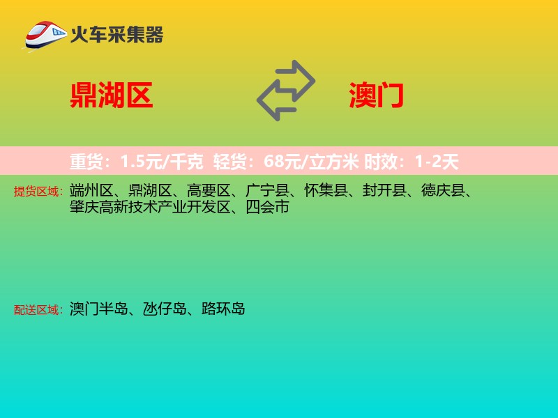 鼎湖区到澳门轿车托运