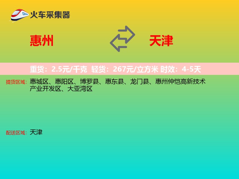 惠州到天津物流专线