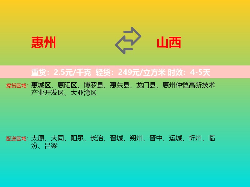 惠州到山西长途搬家