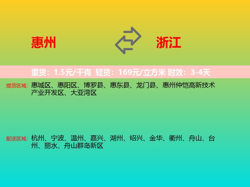 惠州到浙江长途搬家