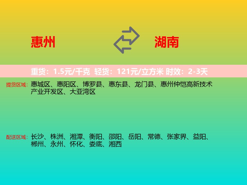 惠州到湖南长途搬家