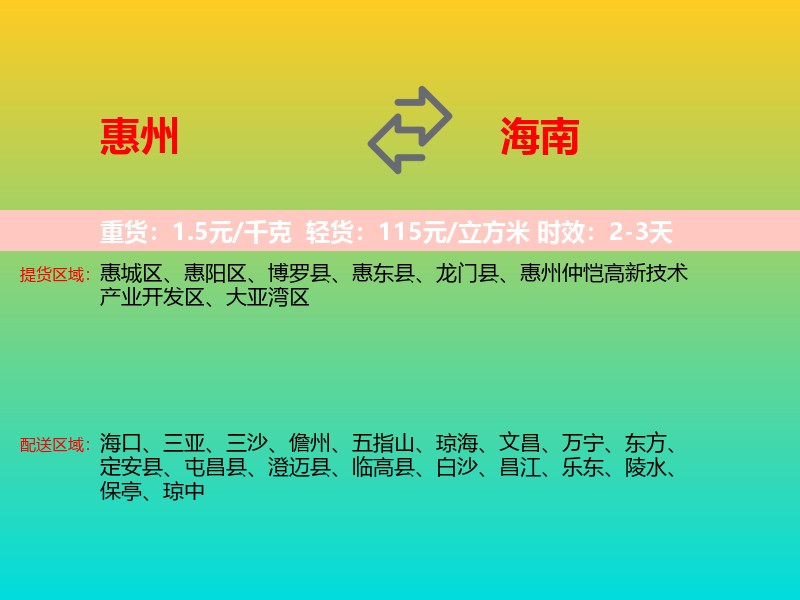 惠州到海南长途搬家