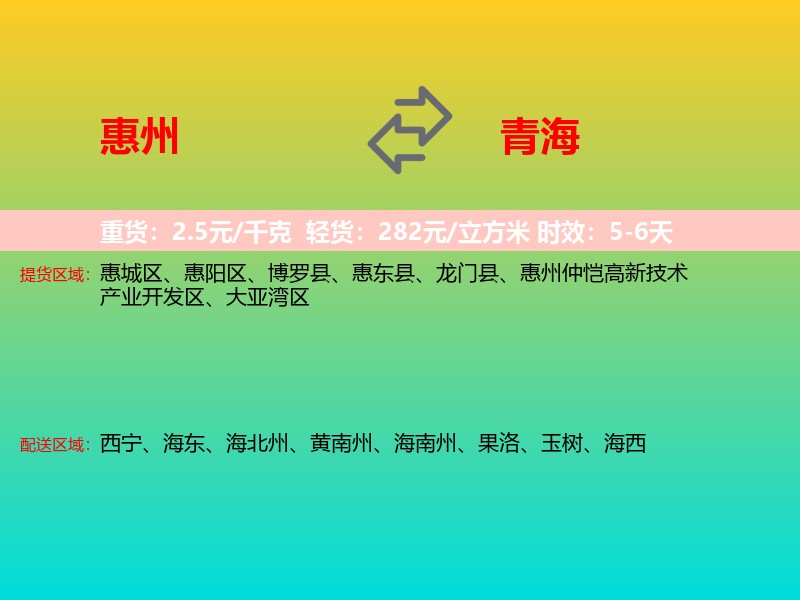 惠州到青海长途搬家