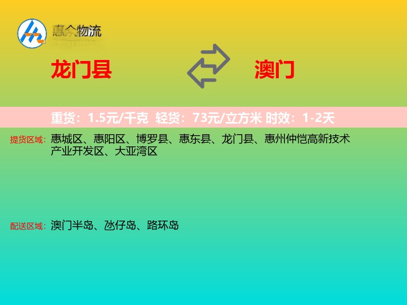 龙门县到澳门长途搬家