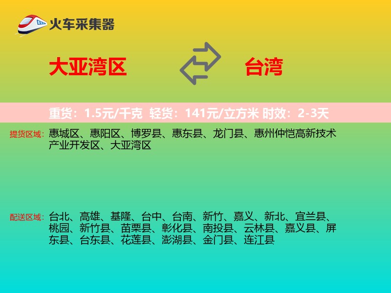 大亚湾区到台湾长途搬家