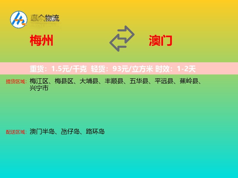 梅州到澳门长途搬家