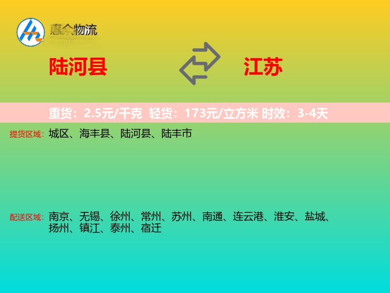 陆河县到江苏长途搬家