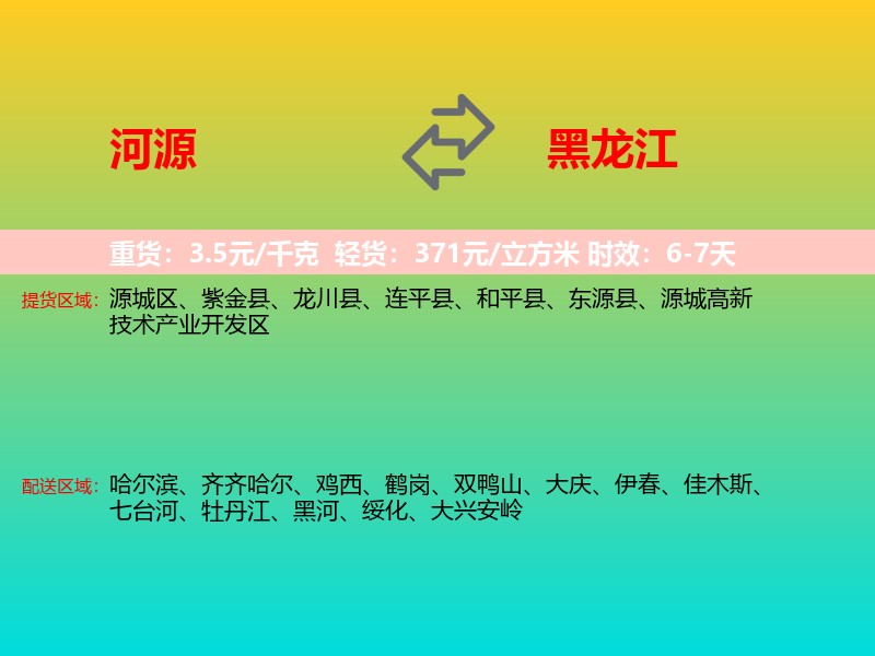 河源到黑龙江长途搬家