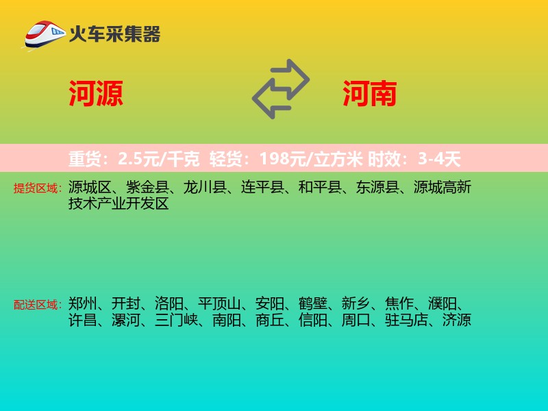 河源到河南物流专线