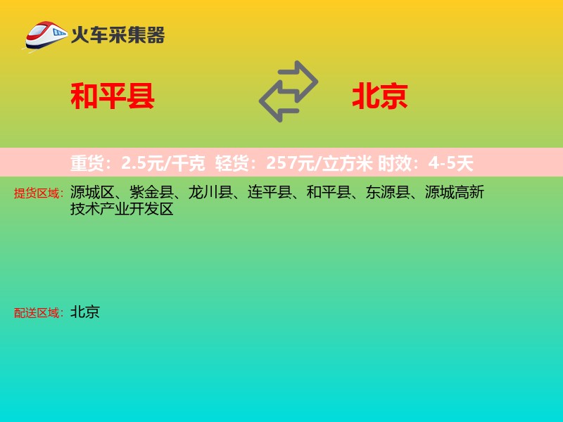 和平县到北京物流专线