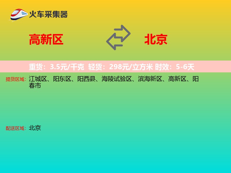 高新区到北京物流专线