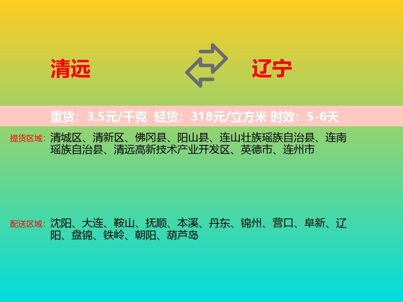 清远到辽宁长途搬家