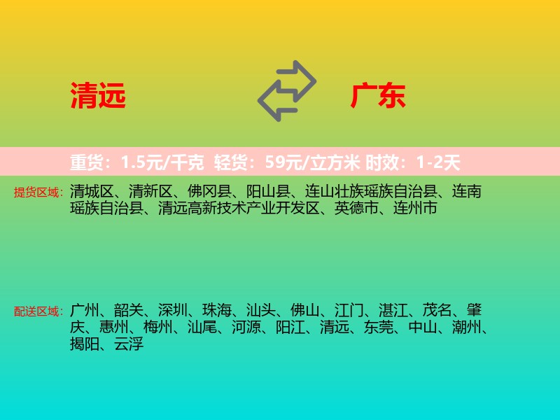 清远到广东长途搬家