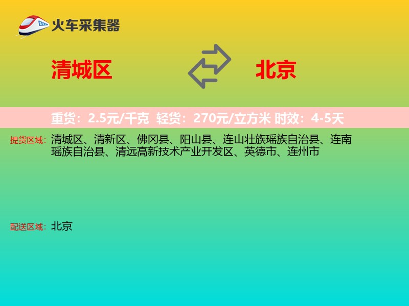 清城区到北京长途搬家