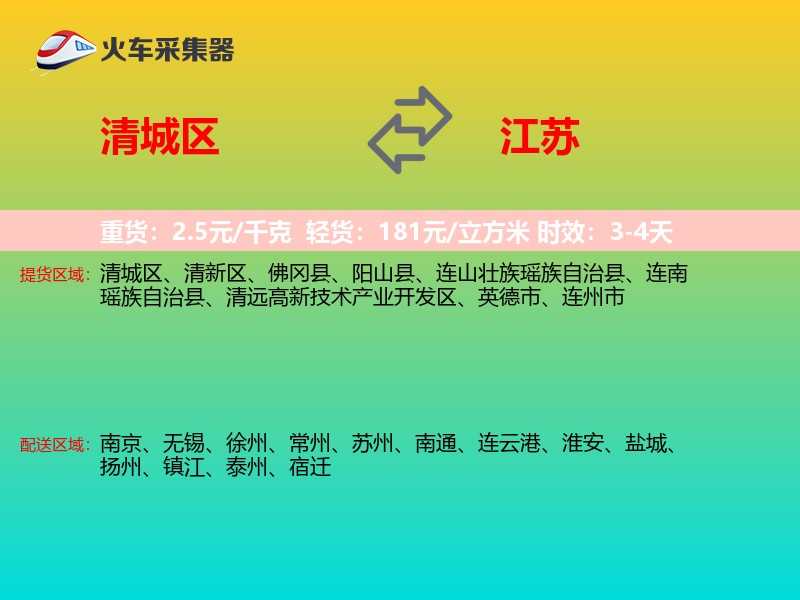 清城区到江苏长途搬家