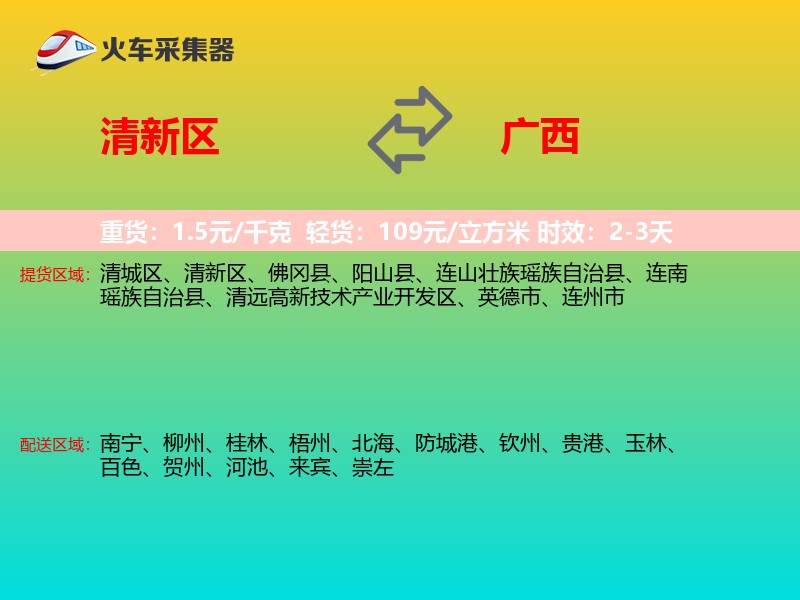 清新区到广西长途搬家