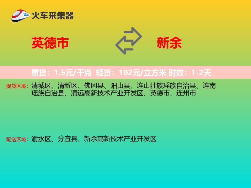 英德市到新余物流专线