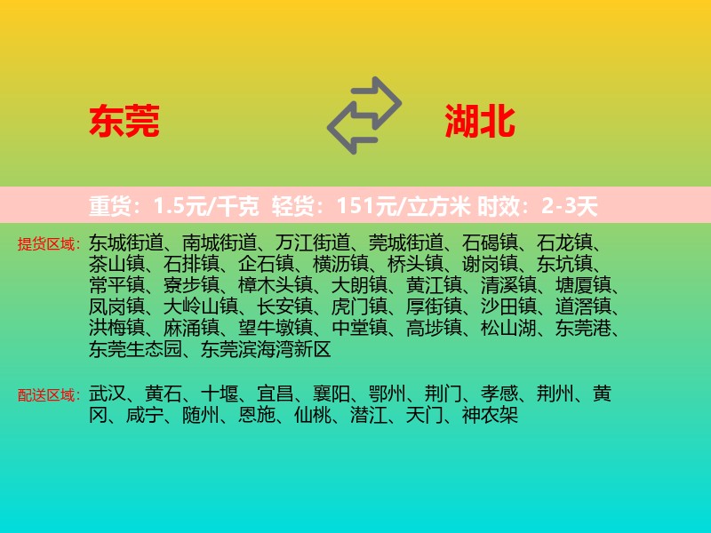 东莞到湖北长途搬家