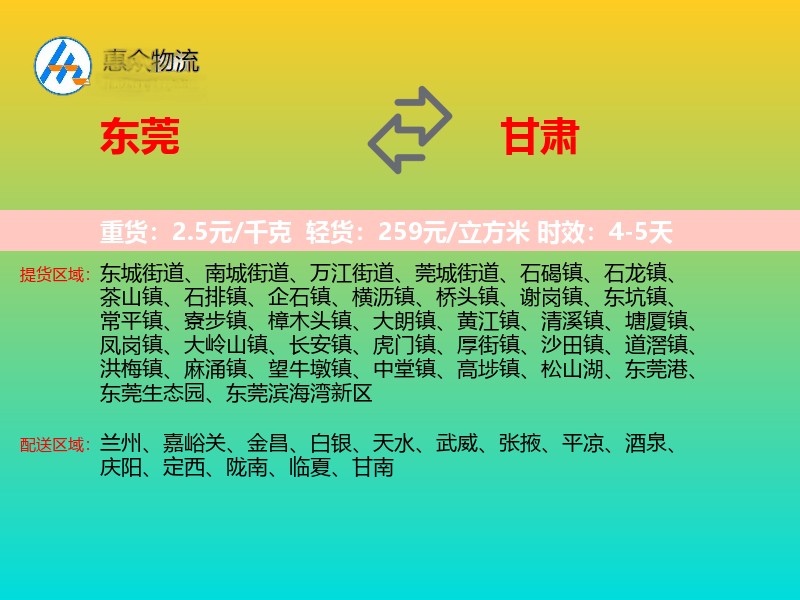 东莞到甘肃轿车托运