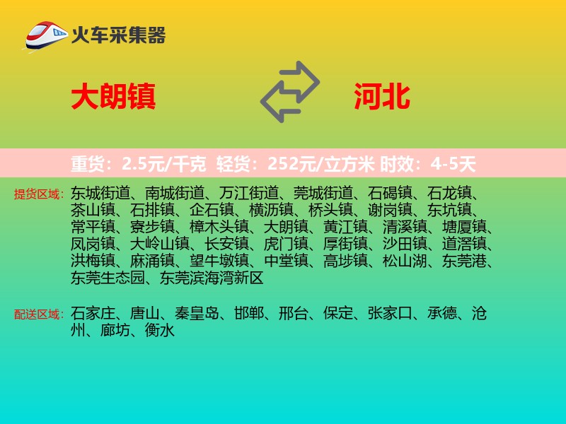 大朗镇到河北长途搬家