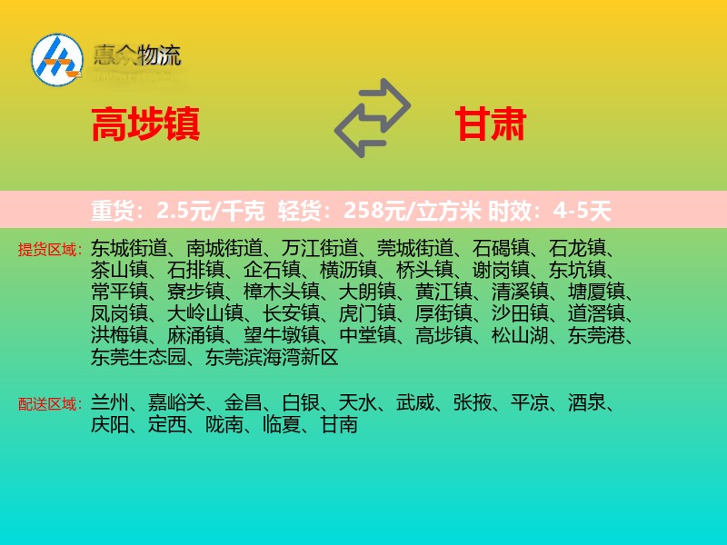 高埗镇到甘肃长途搬家