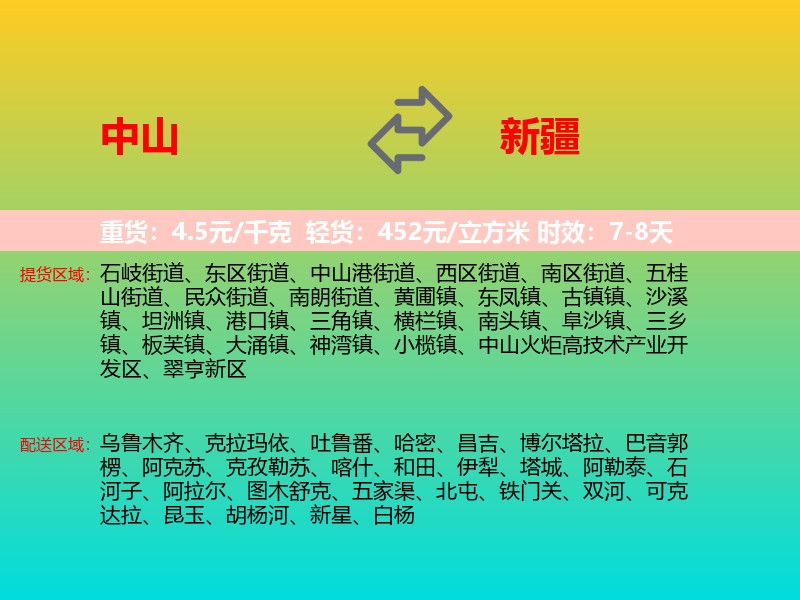 中山到新疆长途搬家