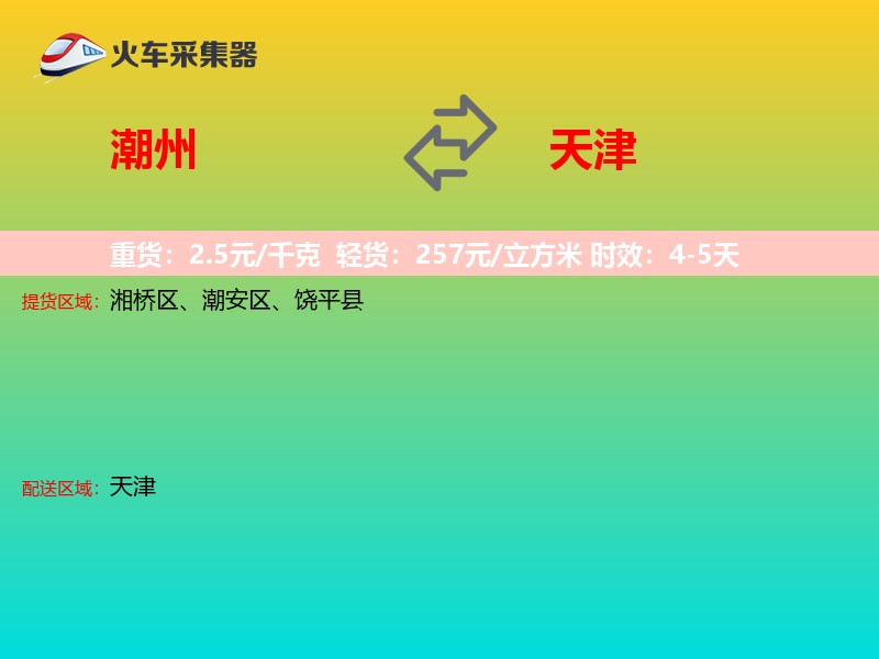 潮州到天津物流专线