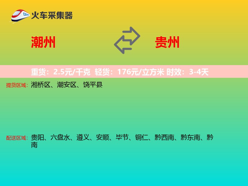 潮州到贵州物流专线