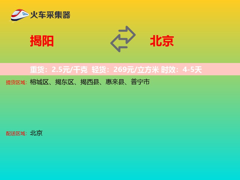 揭阳到北京物流专线