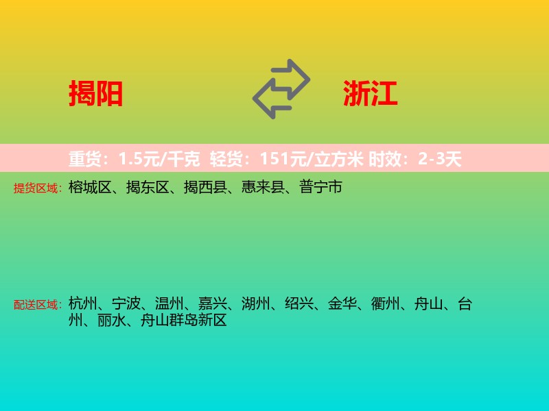 揭阳到浙江长途搬家