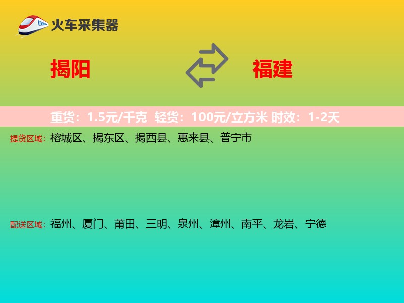揭阳到福建长途搬家