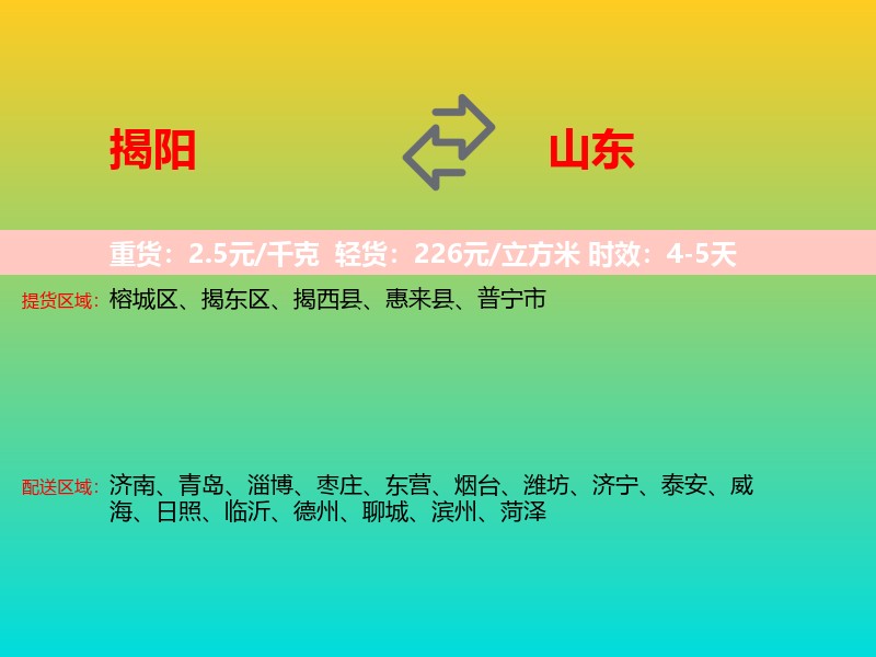 揭阳到山东长途搬家