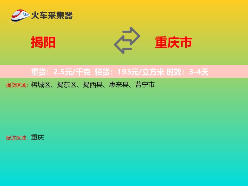 揭阳到重庆市轿车托运