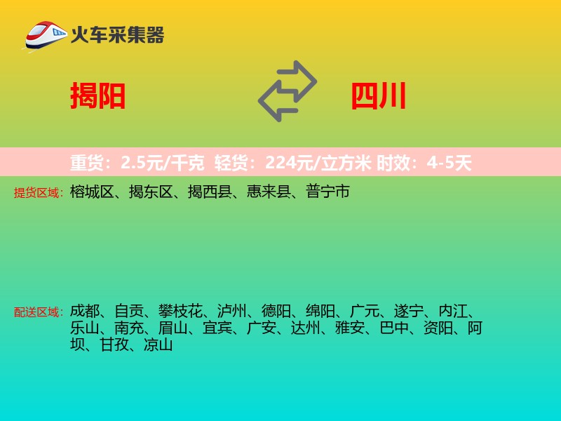 揭阳到四川长途搬家