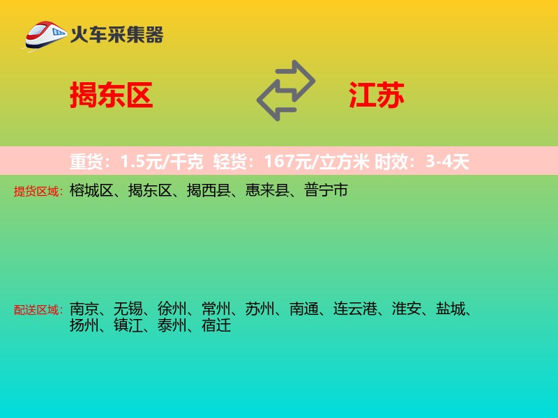 揭东区到江苏长途搬家