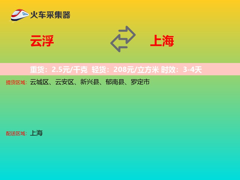 云浮到上海物流专线