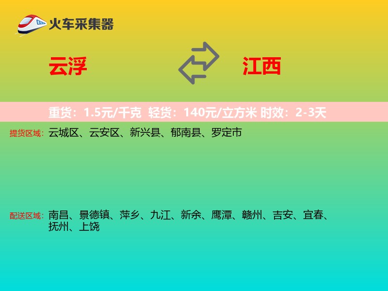 云浮到江西物流专线
